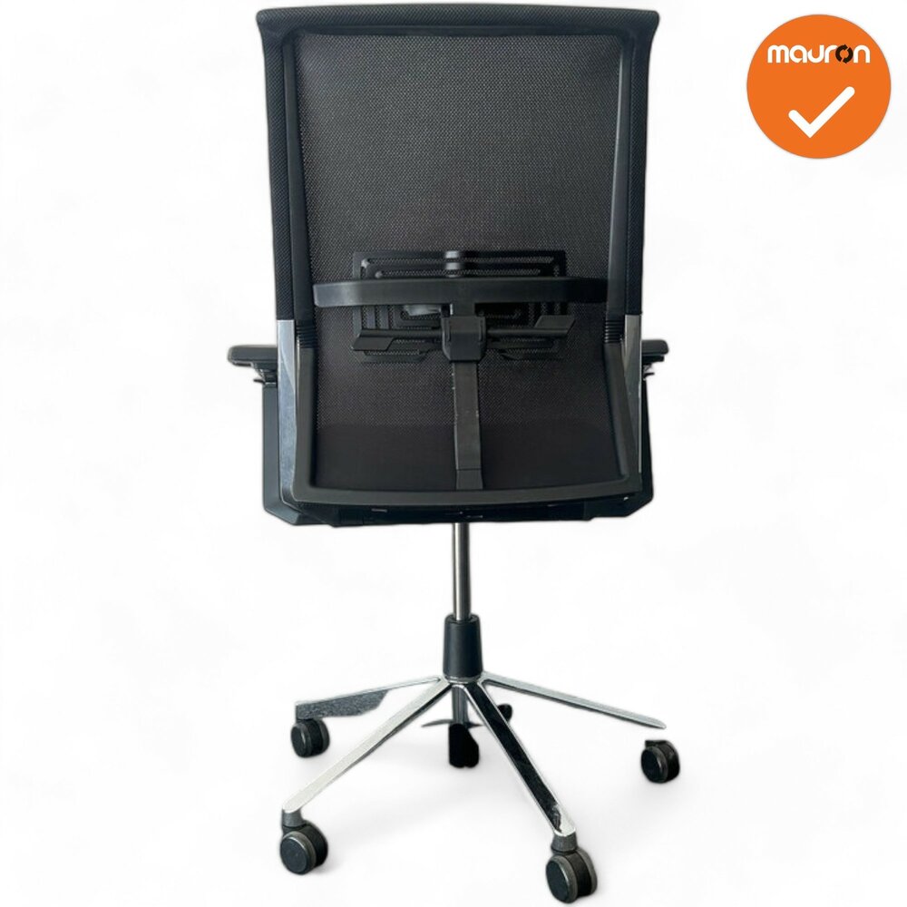 Haworth Comforto 59 - Bruine stoffering - gepolijst aluminium voetkruis
