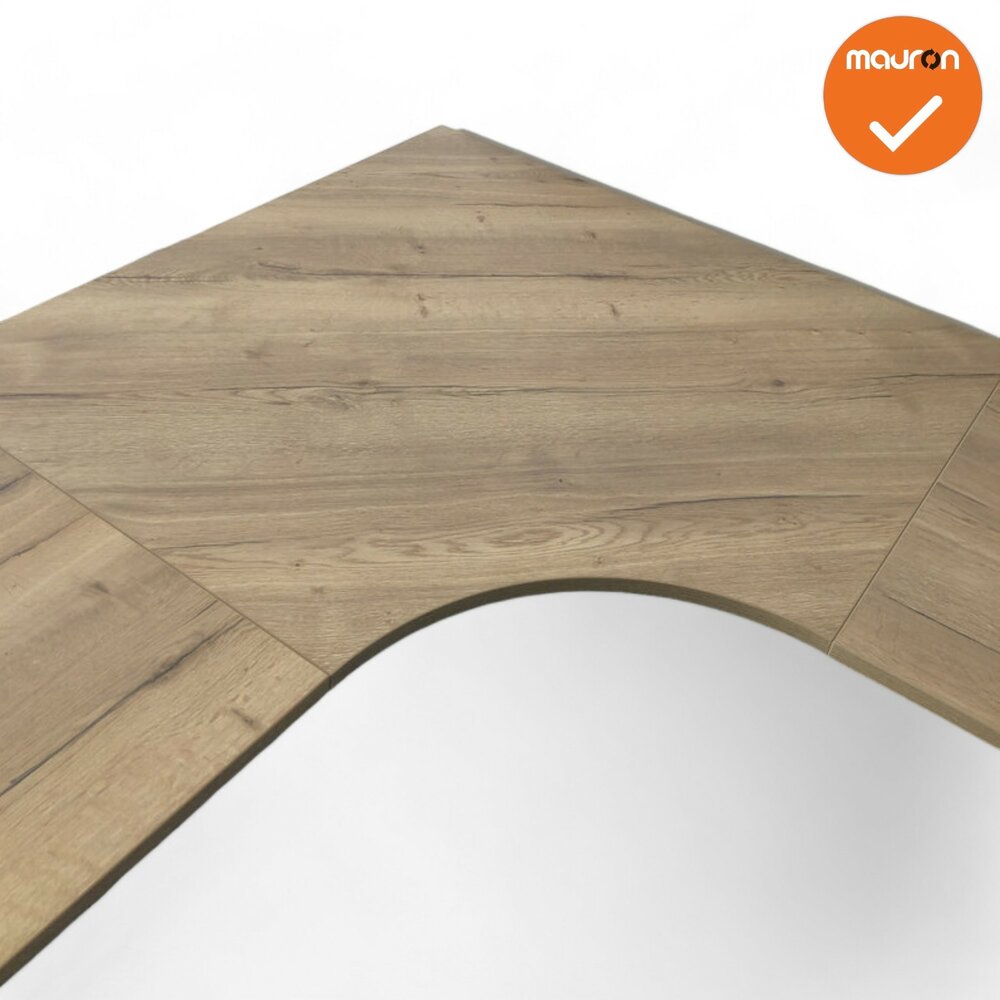 Hoekbureau - 200x200 - Ahrend Essa - Zilvergrijs - Ronde hoek 