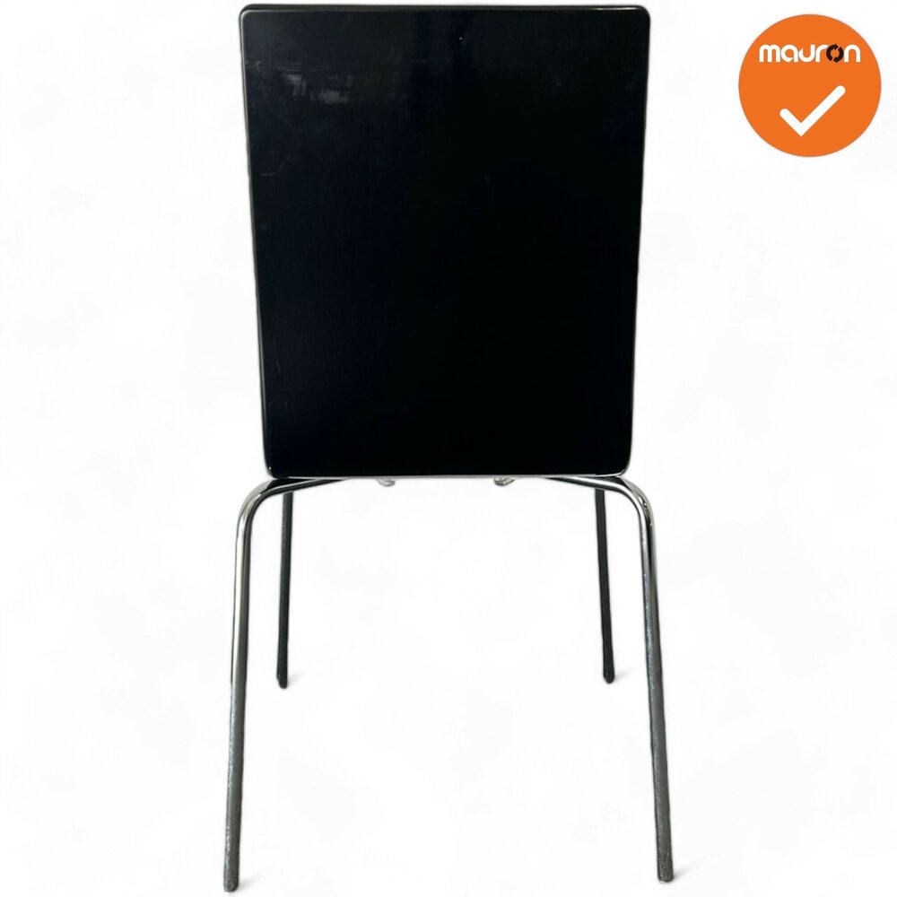Vergaderstoel Galvano - Zwart - Chroom frame - 4 poot