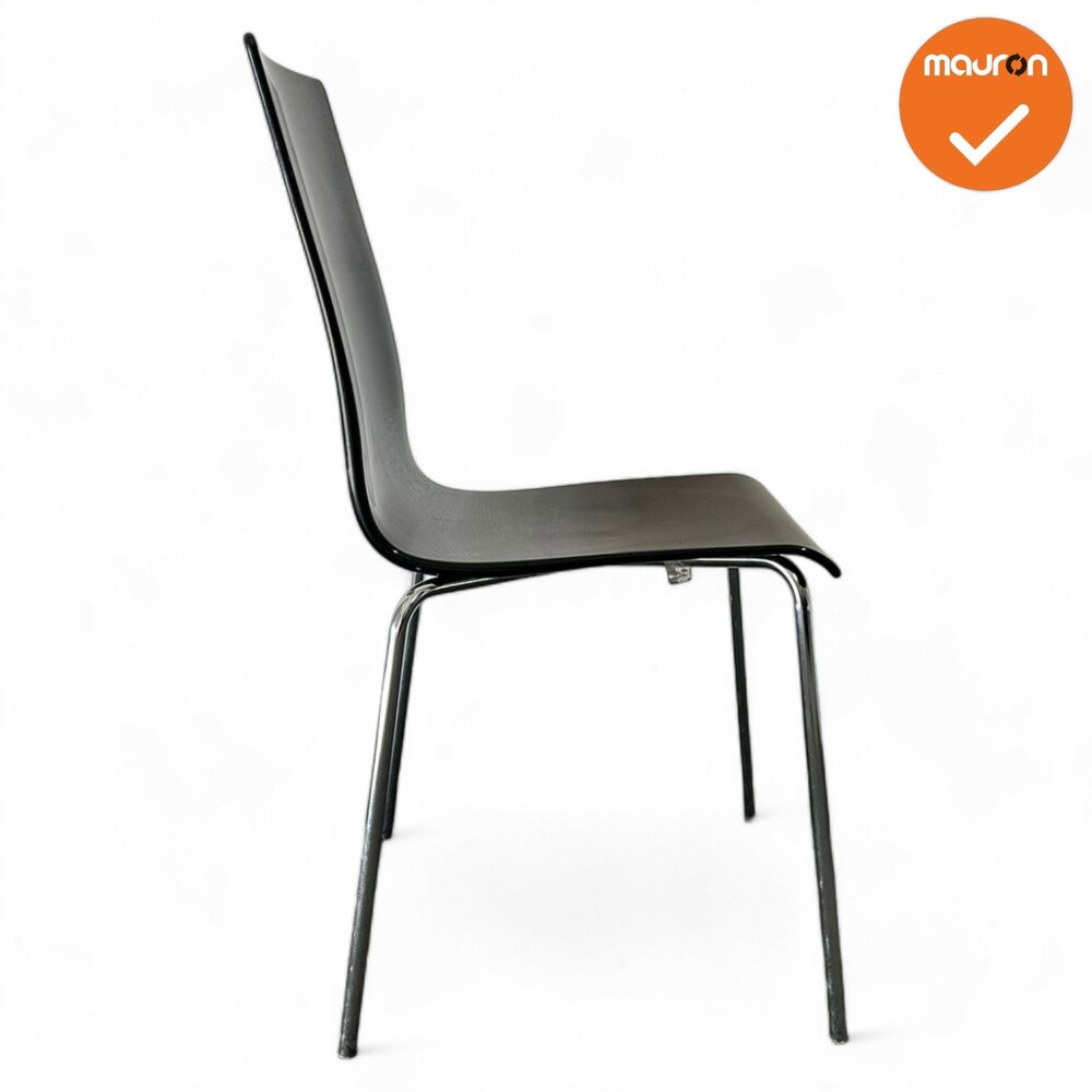 Vergaderstoel Galvano - Zwart - Chroom frame - 4 poot