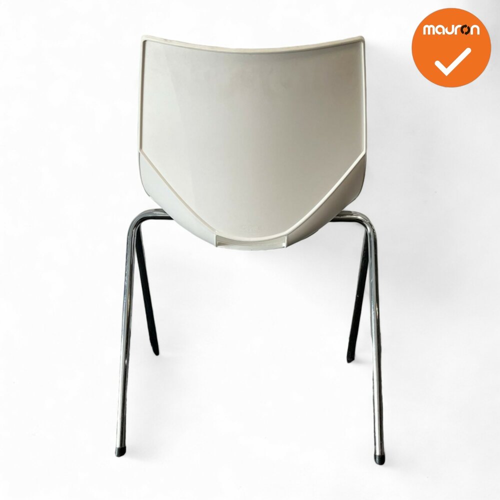 Vergaderstoel AMIR - Wit  - Chroom frame
