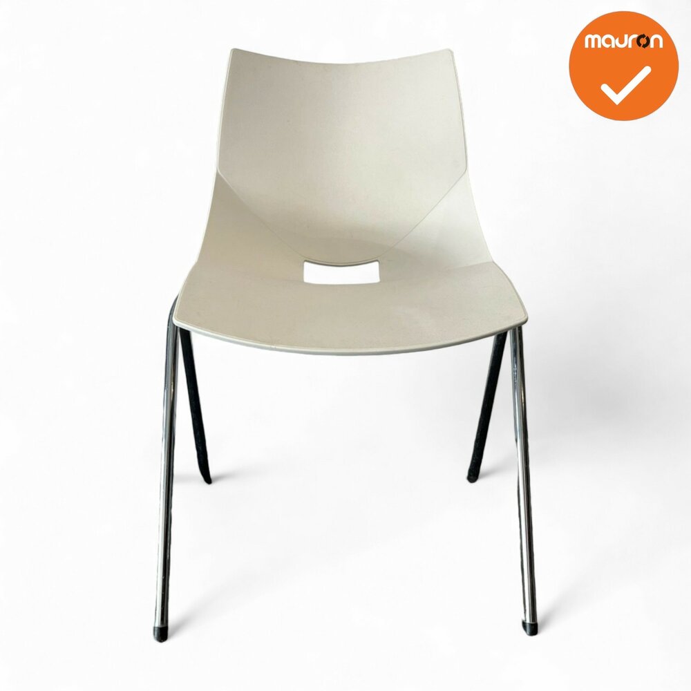 Vergaderstoel AMIR - Wit  - Chroom frame
