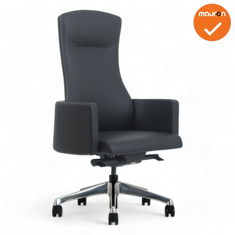 Style Bureaustoel - Coupon leer - Aluminium voetkruis