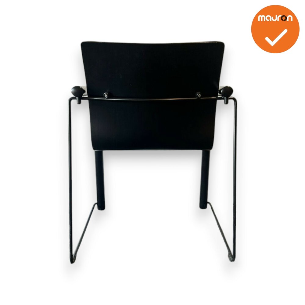 Vergaderstoel Thonet S320 - Nieuwe zwarte stoffering