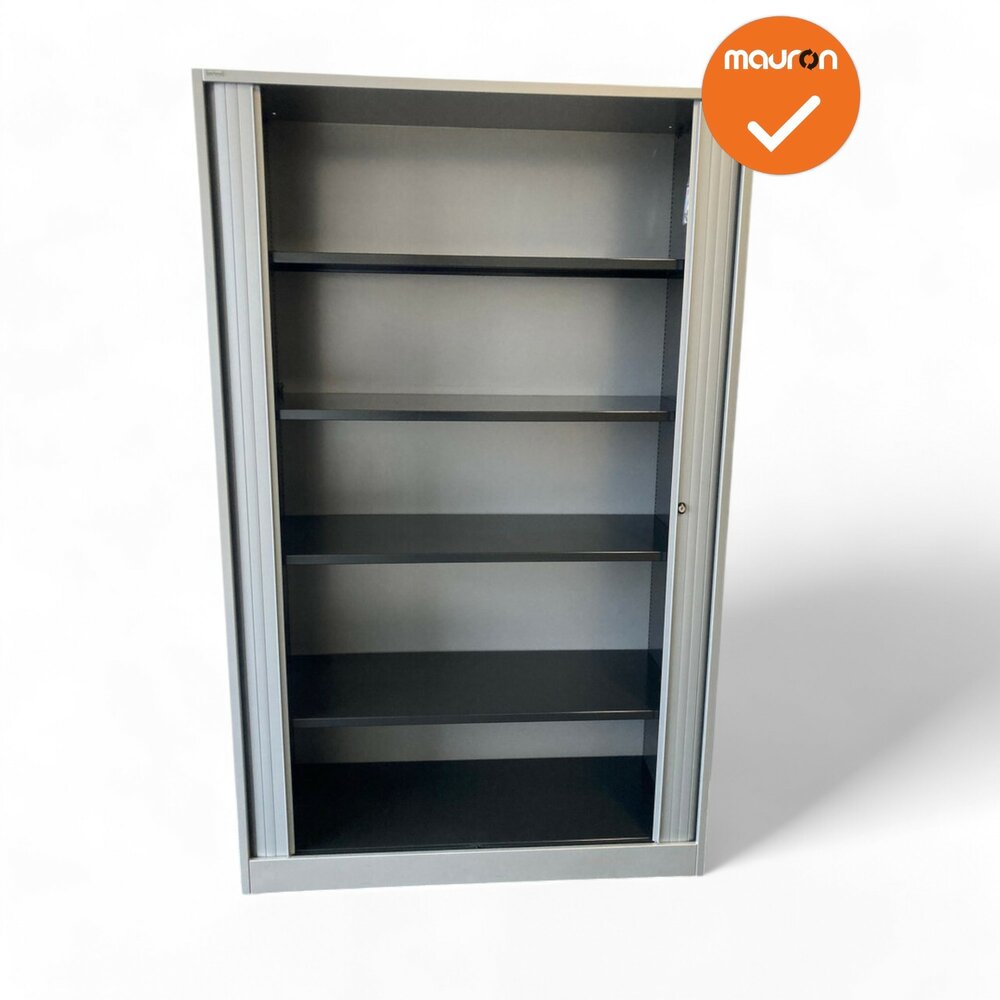 Ahrend Roldeurkast - 195x120x45 - Zilvergrijs - Zilvergrijze deuren