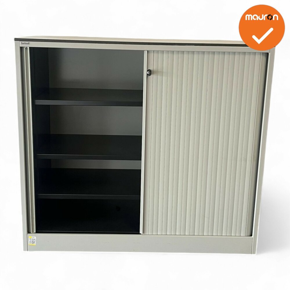 Ahrend Roldeurkast - 110x120x45 - Witbeige met witbeige roldeuren