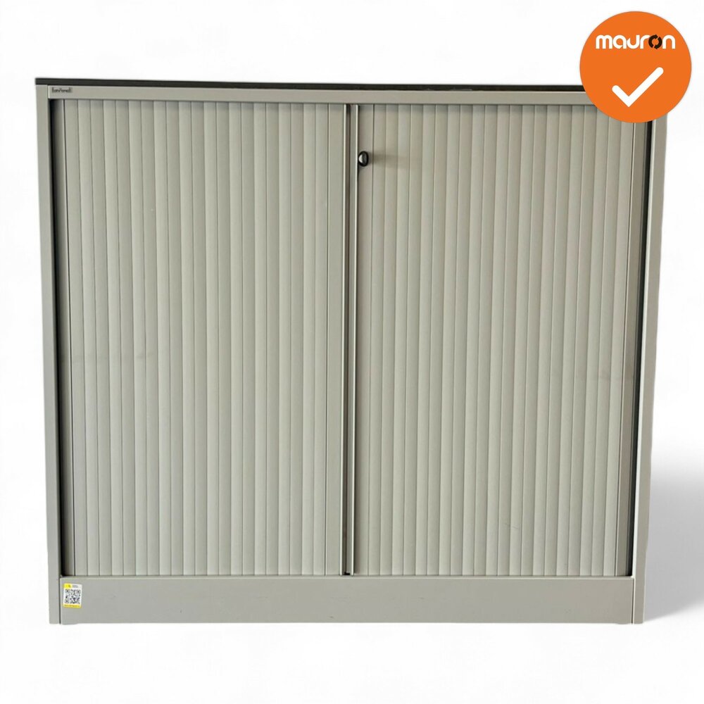 Ahrend Roldeurkast - 110x120x45 - Witbeige met witbeige roldeuren