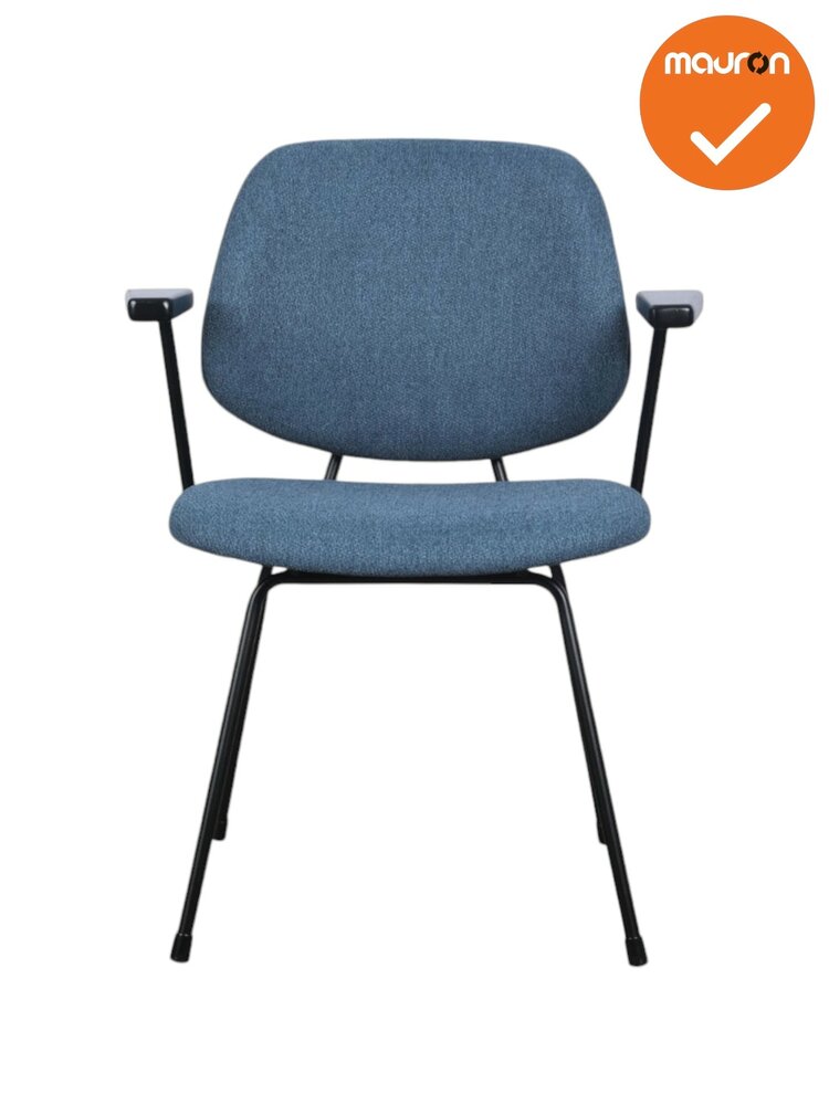 Vergaderstoel Eva - met armleuning - NIEUW - Blauw