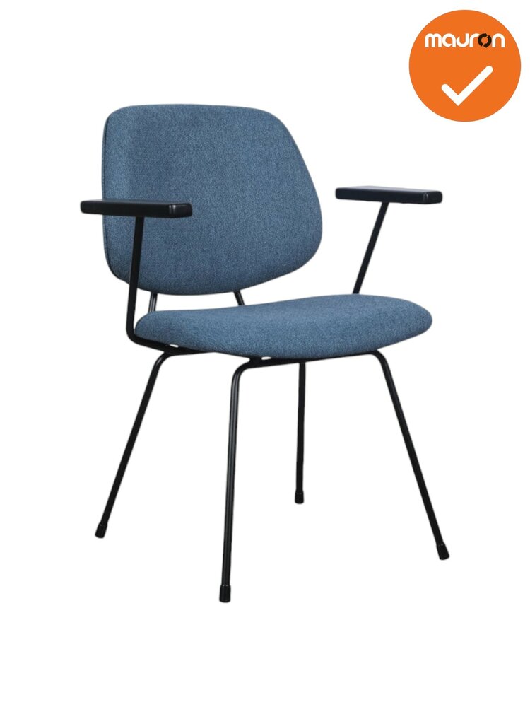 Vergaderstoel Eva - met armleuning - NIEUW - Blauw
