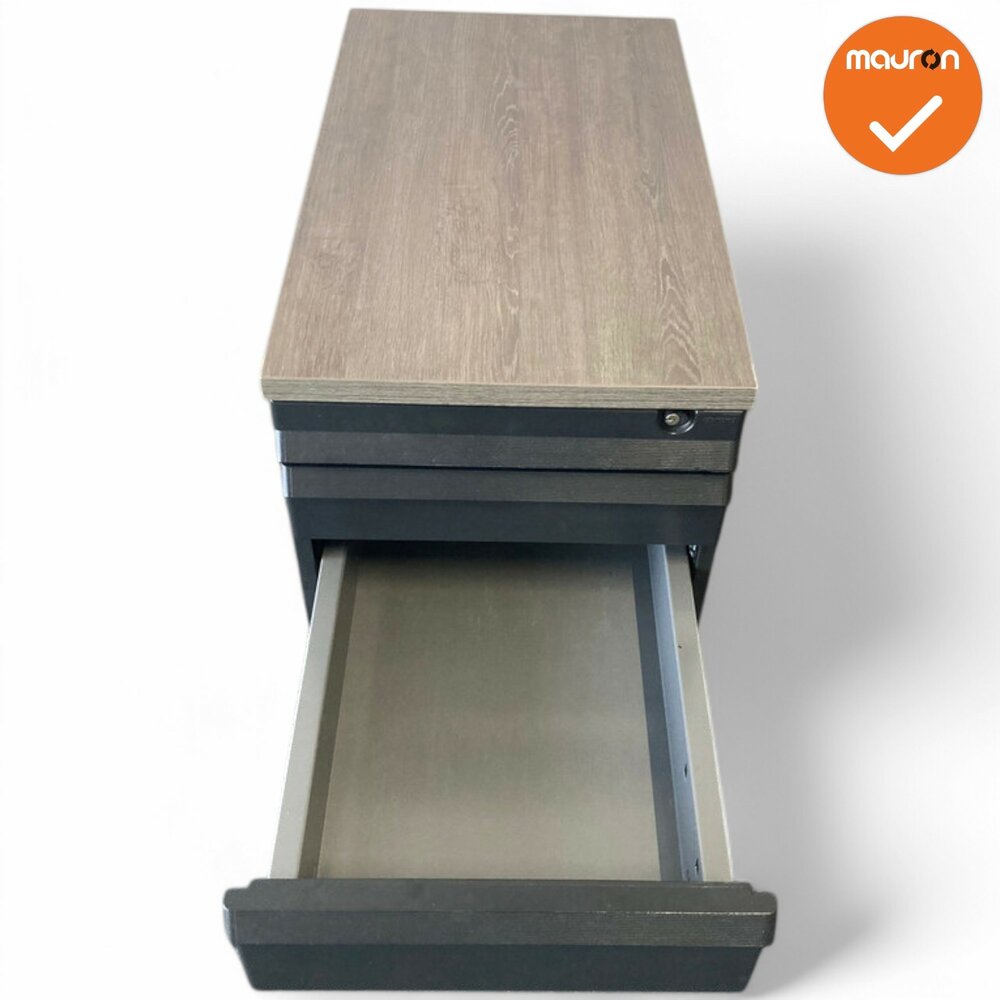 Ladeblok - 57x42x76cm - Zwart - 4 lades - kunststof front - topblad naar keuze