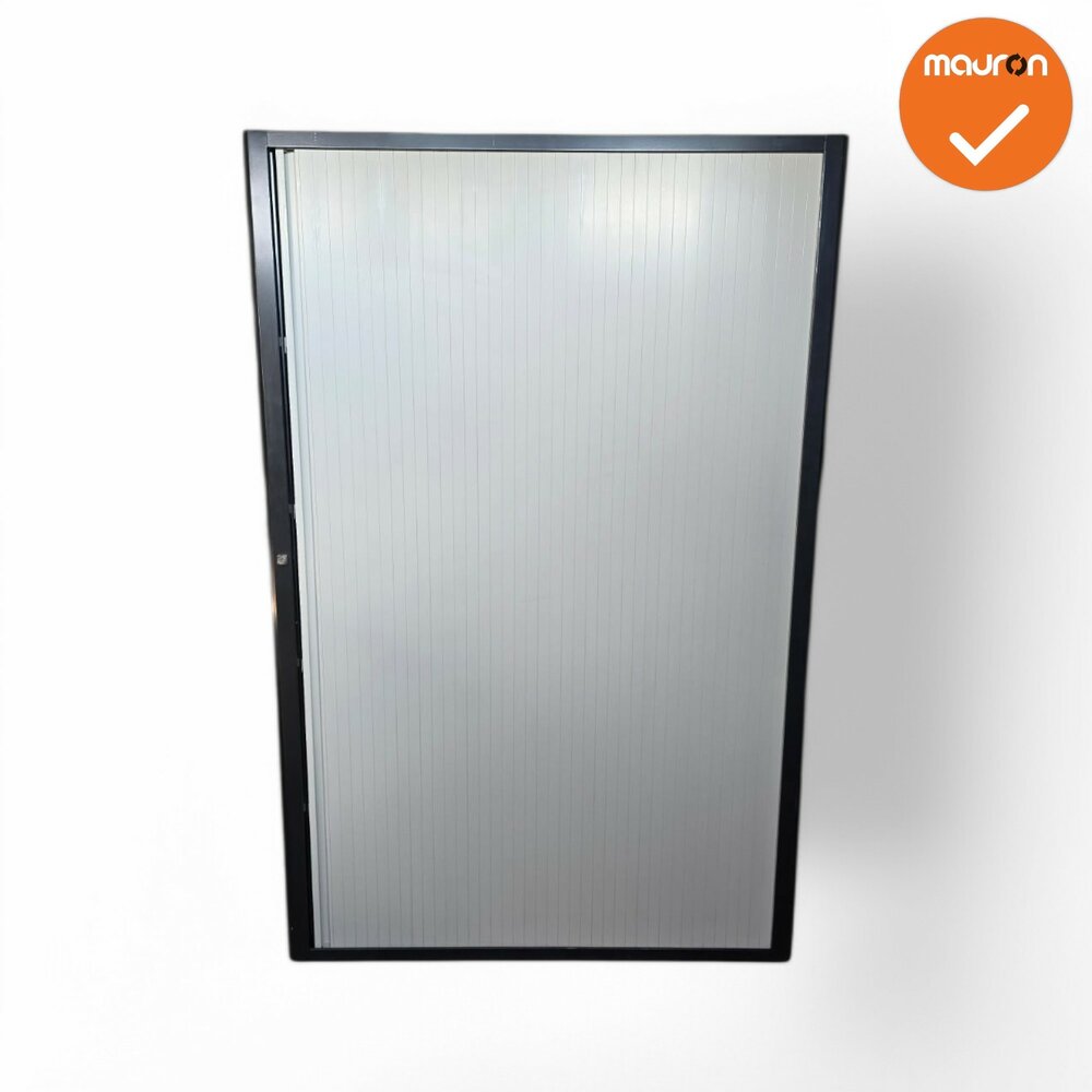 Roldeurkast - Basic - 195x127x45 - Zwart met grijze deur - 1 roldeur