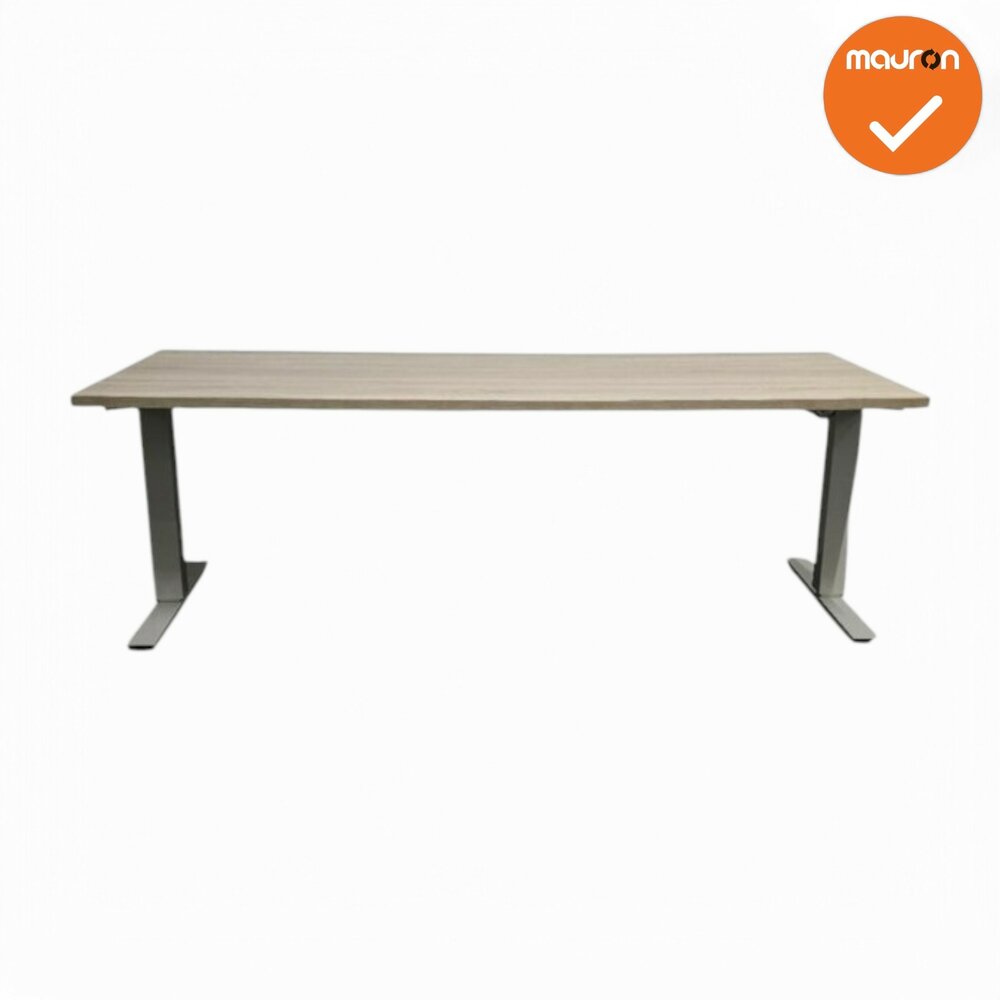 Refurbished - HonMove zit-sta bureau - zilvergrijs onderstel - maat en kleur blad naar keuze