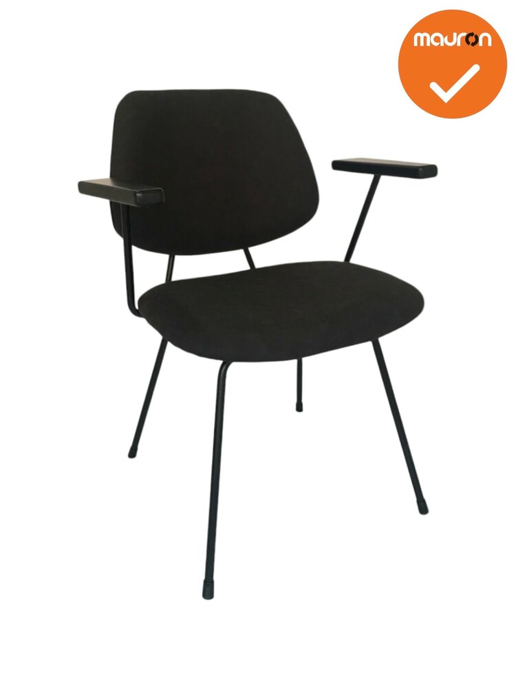 Vergaderstoel Eva - met armleuning - Zwart - refurbished