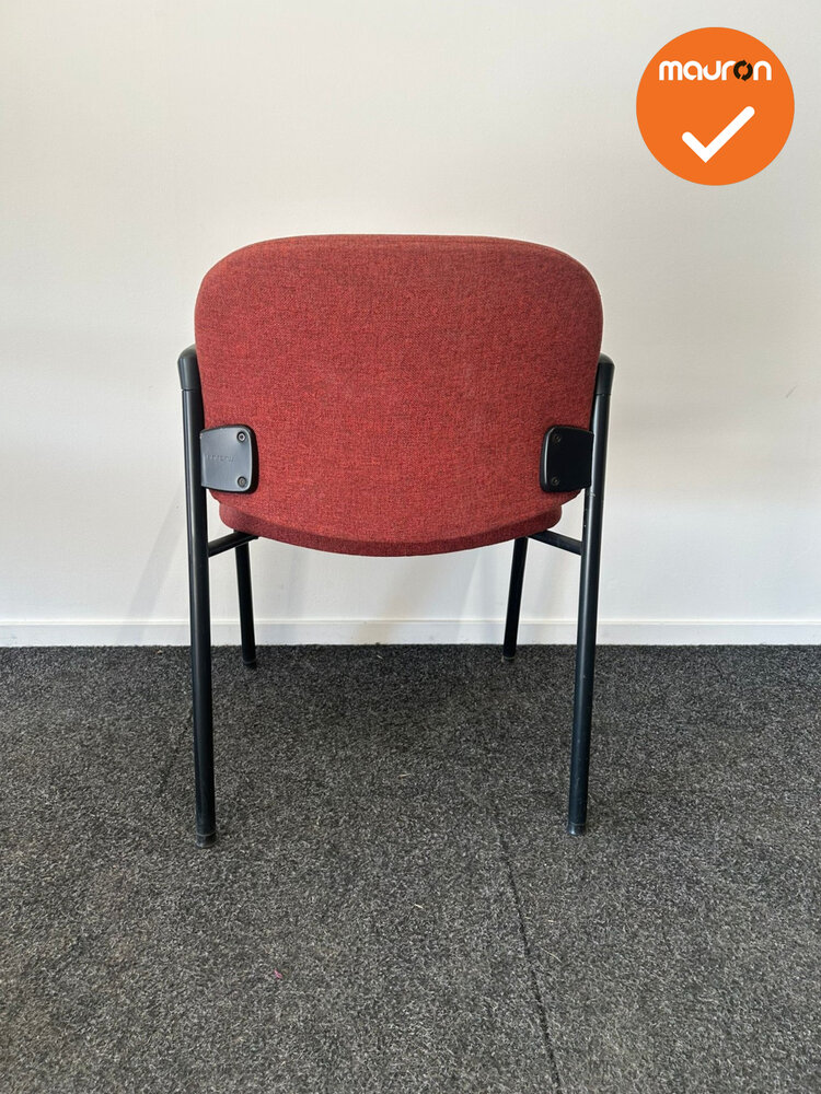 Vergaderstoel - Ahrend 320 - rode stoffering - zwart frame