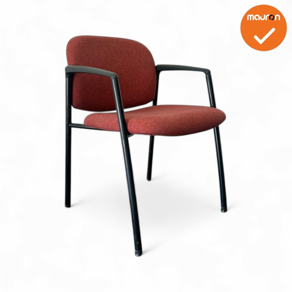 Vergaderstoel - Ahrend 320 - rode stoffering - zwart frame