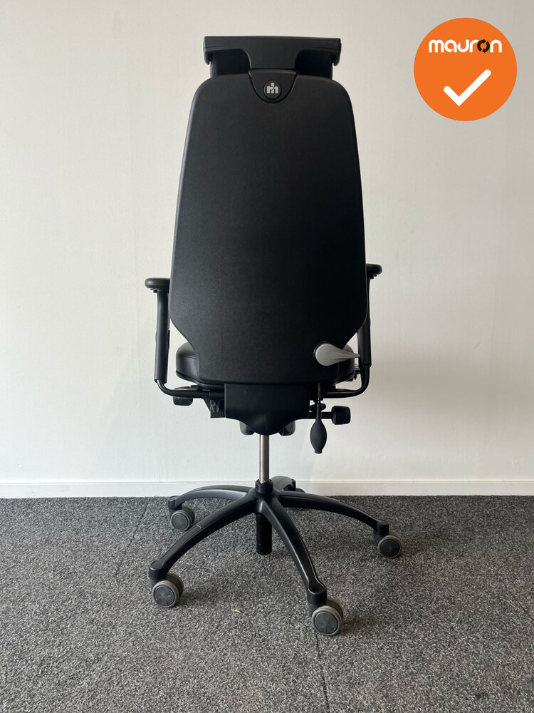 RH Logic 400 - Nieuw zwart kunstleer - Met hoofdsteun - Inclusief lendepomp - Zwart voetkruis 