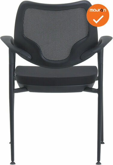 Curve Vergaderstoel - NIEUW - Zwarte stoffering - Netweave rug - Met zwart frame