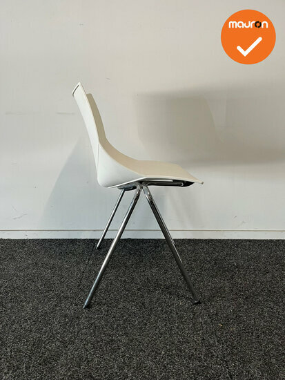Vergaderstoel AMIR - Wit  - Chroom frame