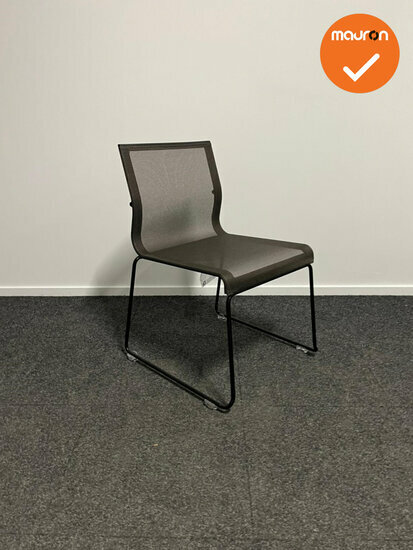 ICF Vergaderstoel - Stick chair sid base - bruin netweave