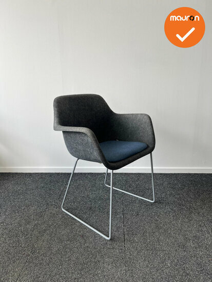 Vepa Felt vergaderstoel - Grijs met blauwe zitting