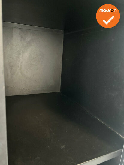 Lockerkast - 180x60x50 - 2 deurs - Zwart met zilvergrijze deuren