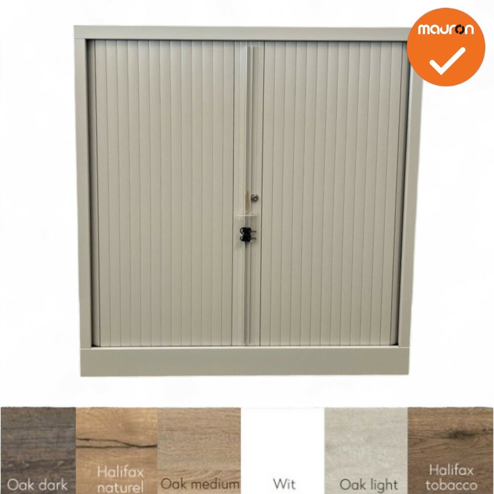 Robberechtse roldeurkast - 105x100x45cm - lichtgrijs - brede lamel