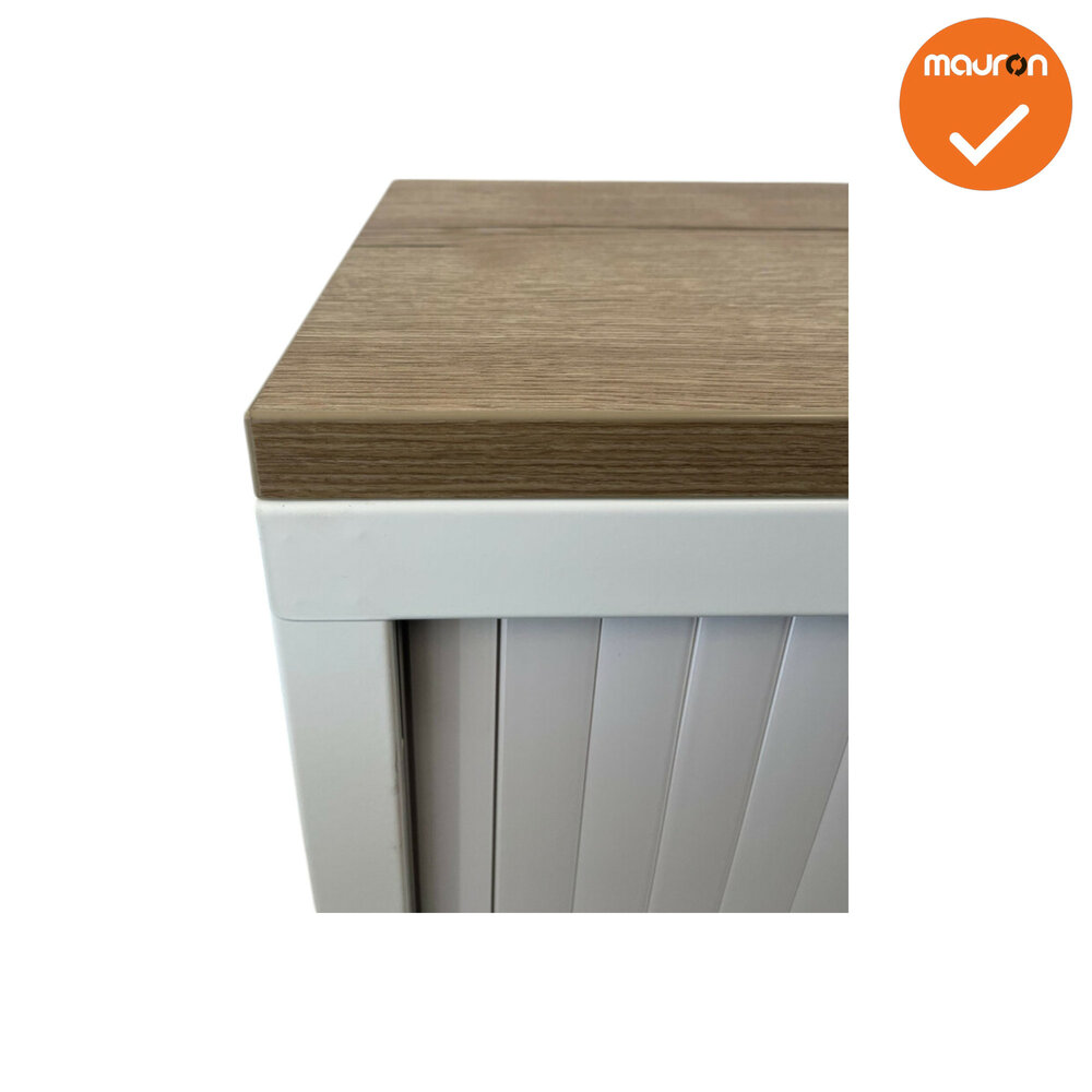 Robberechts roldeurkast - 105x120x45cm - Wit - brede lamel - inclusief 2 sleutels
