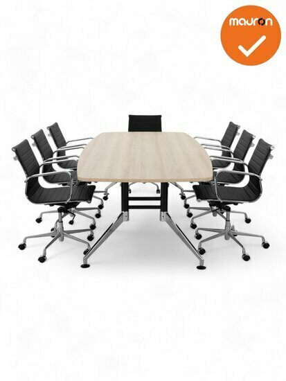 Luxe vergadertafel - bootvormig SIGN - 260x120 cm - Eiken