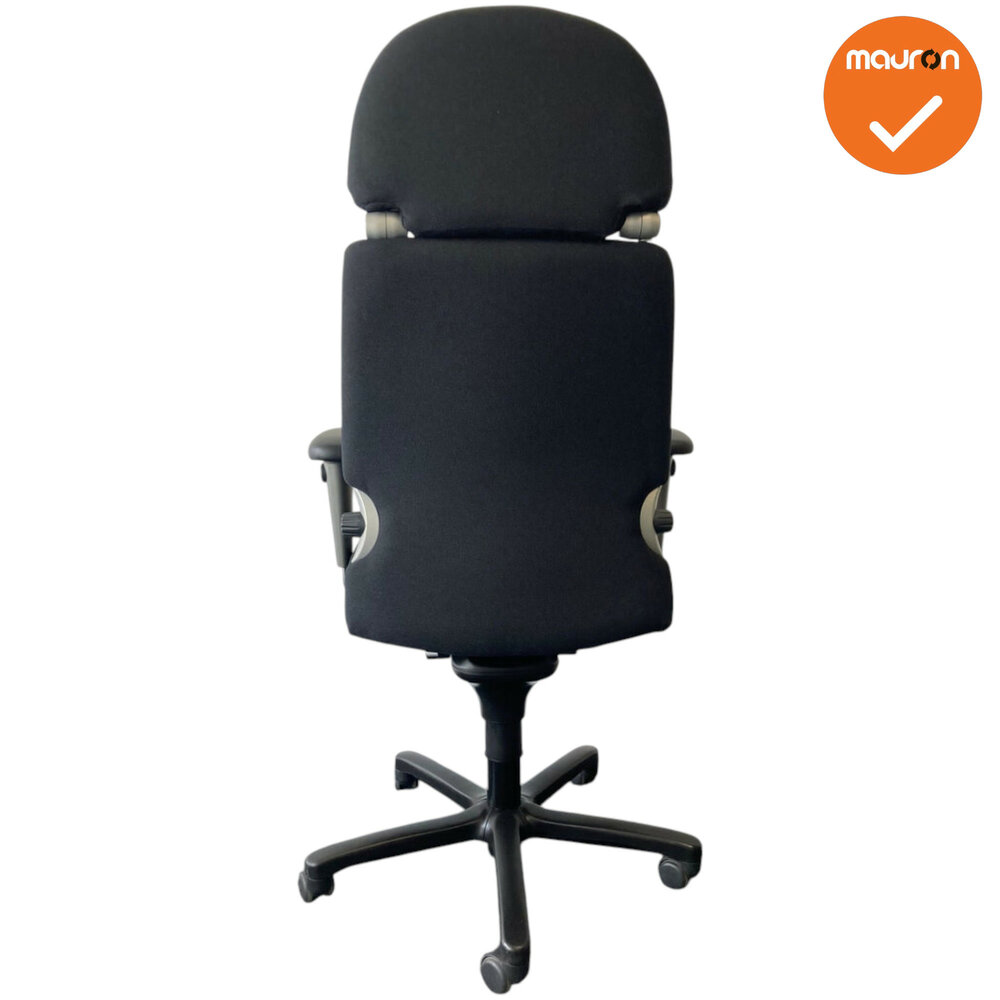 Haworth Comforto 77 met hoofdsteun -  zwarte stoffering - inclusief kunststof armpads