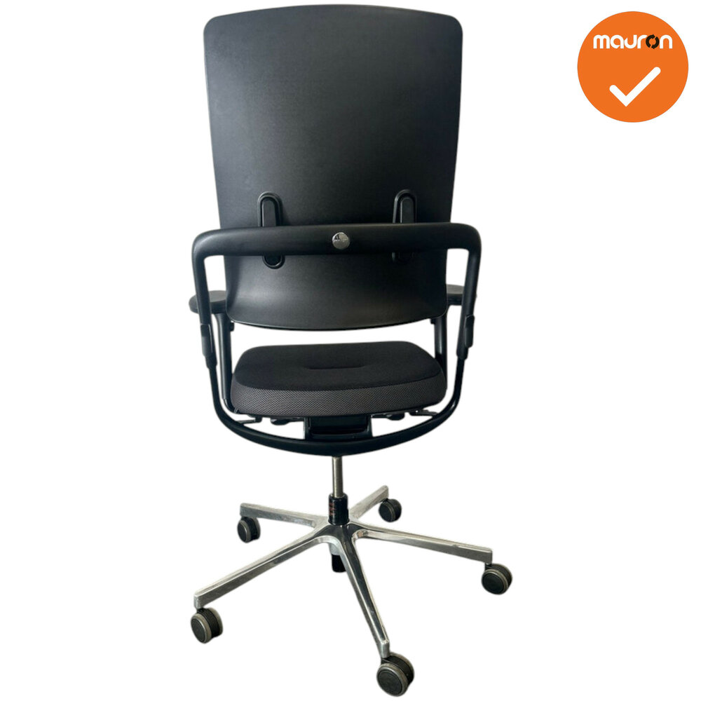 Grahl Xenium Classic bureaustoel - Classic  - refurbished - Zwarte stoffering met grijze zijkant zitting - chroom voetkruis - z