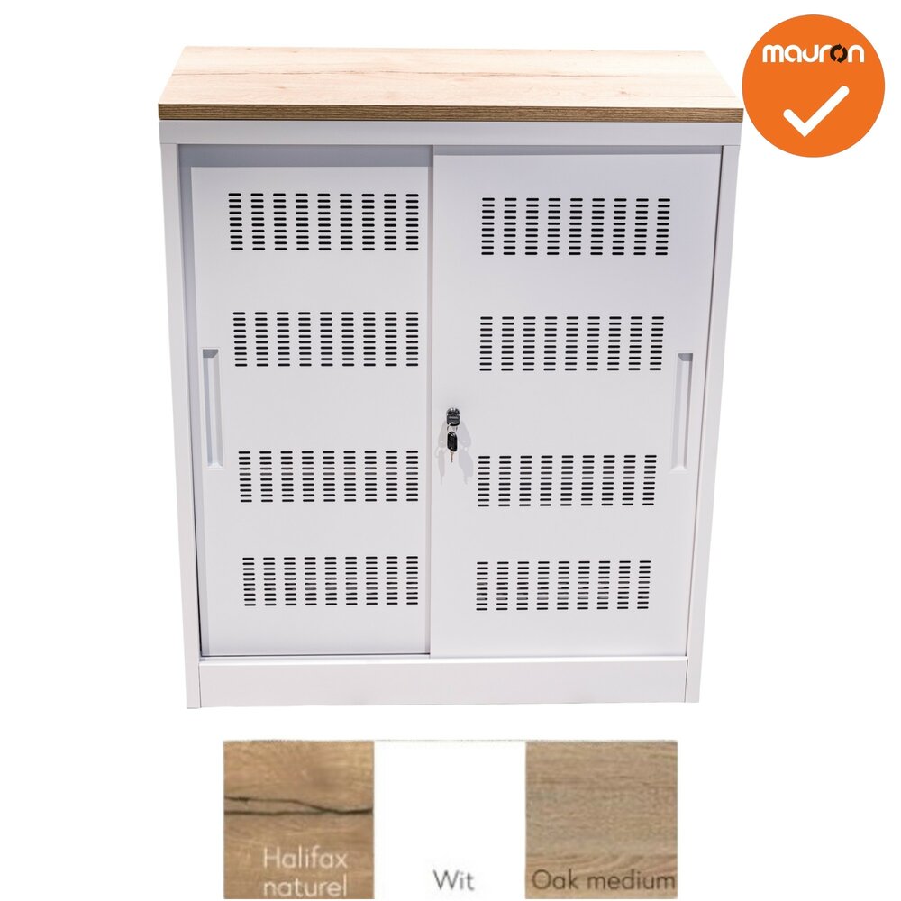 Schuifdeurkast -  Basic - Wit - 105cm