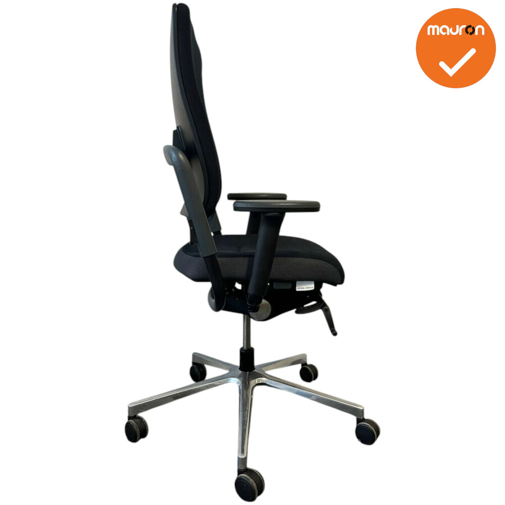 Rohde &amp; Grahl - Xenium - Nowystyl - Classic  - refurbished - Zwarte stoffering met grijze zijkant zitting - Chroom voetkrui