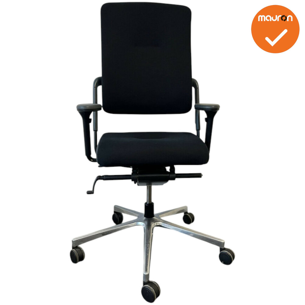 Rohde &amp; Grahl - Xenium - Nowystyl - Classic  - refurbished - Zwarte stoffering met grijze zijkant zitting - Chroom voetkrui