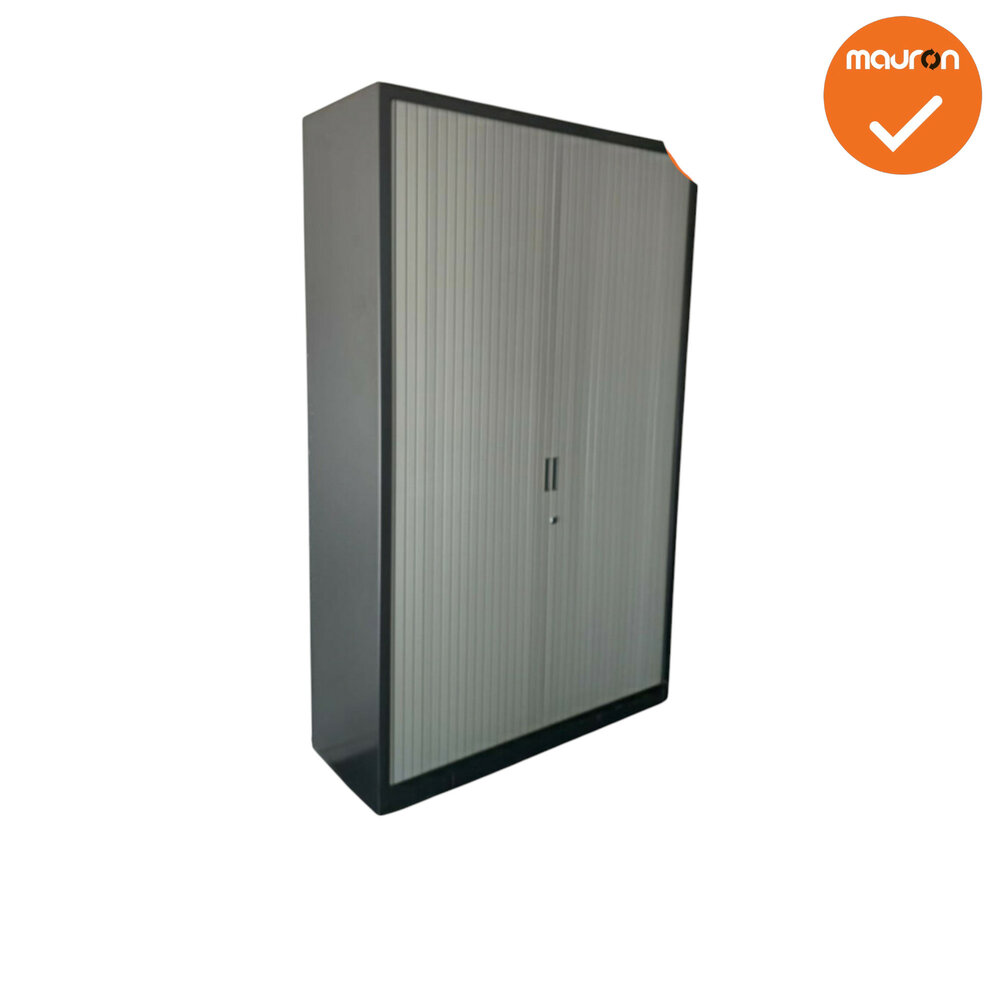 Roldeurkast - Basic - 195x120x45cm - Antracietgrijs met lichtgrijze deuren
