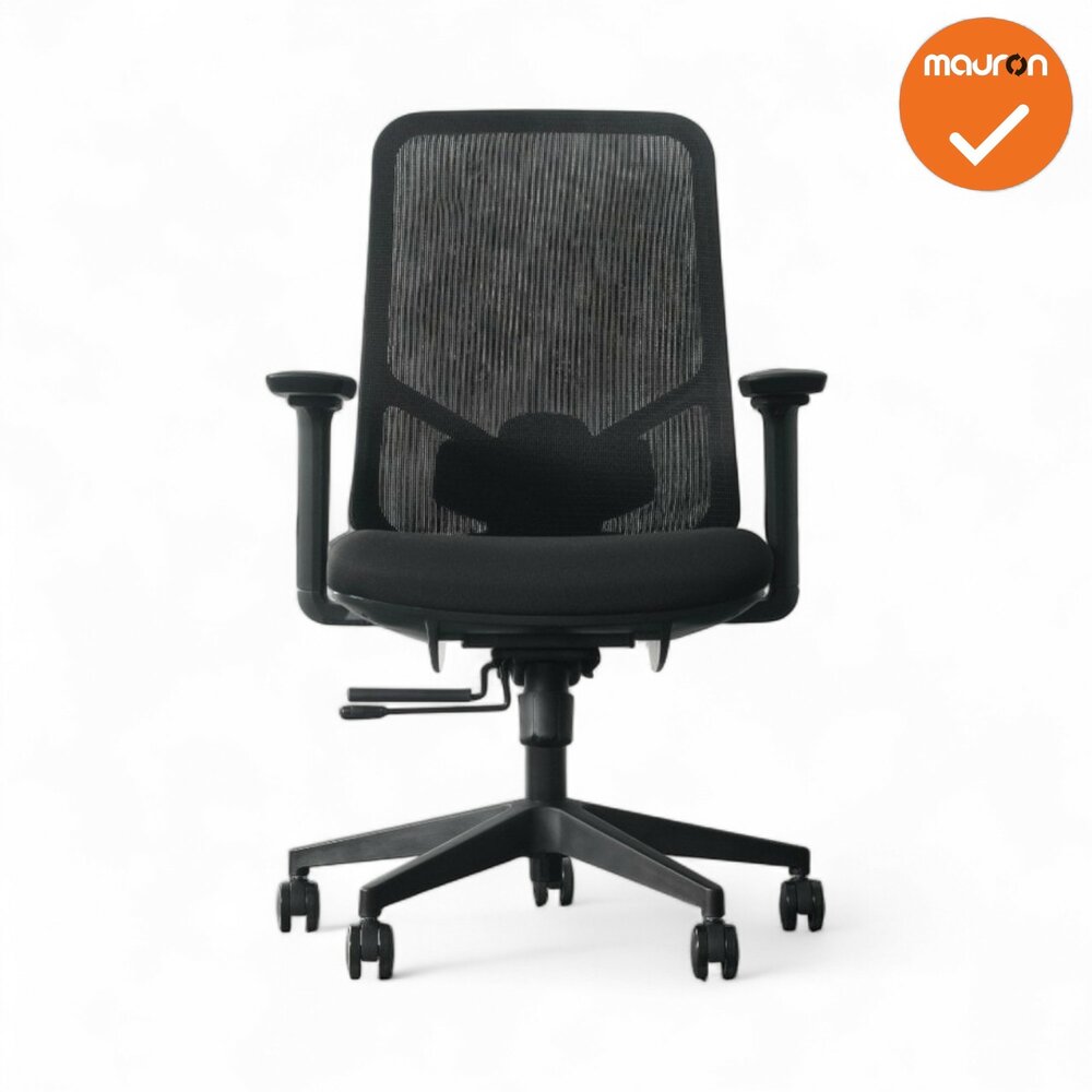 Bureaustoel Mik - NIEUW - Zwarte stoffering - zwart voetkruis