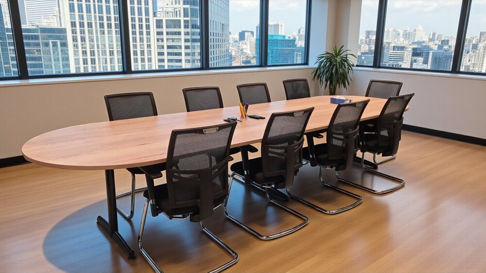 Ahrend vergadertafel - 400x120cm - Ovaal - bladkleur naar keuze