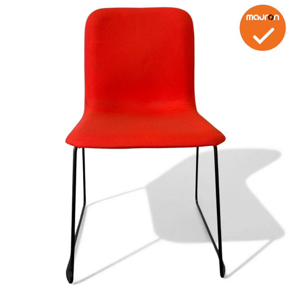 Lensvelt vergaderstoel - rode stoffering