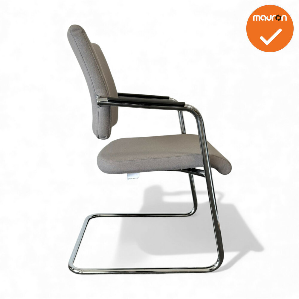 Rohde &amp; Grahl - Vergaderstoel - Grijze stoffering - Chroom frame