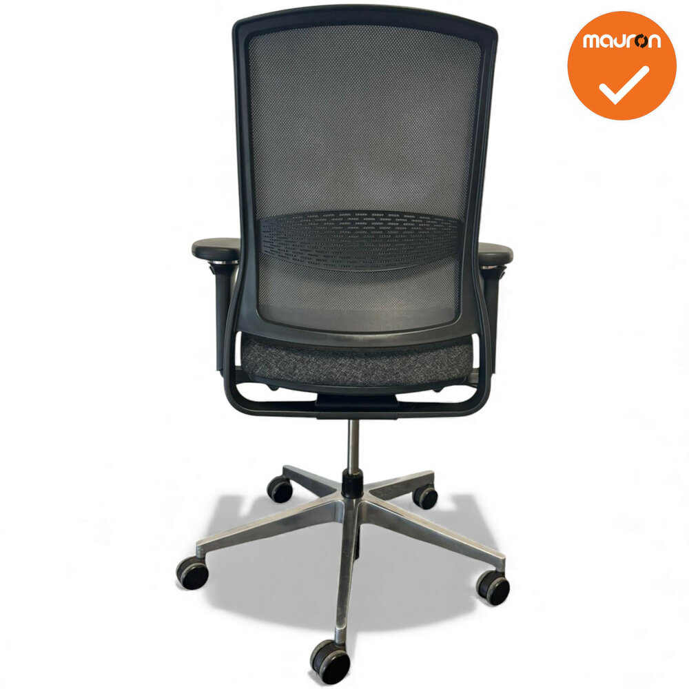 Gispen Zinn  - 4D Armleggers - Antracietgrijs gem&ecirc;leerde stoffering - Chroom voetkruis