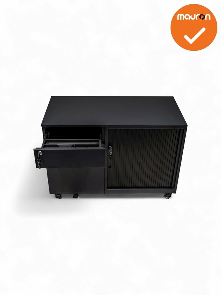 Verrijdbaar ladeblok met schuifdeurkast - NIEUW- topblad in kleur naar keuze