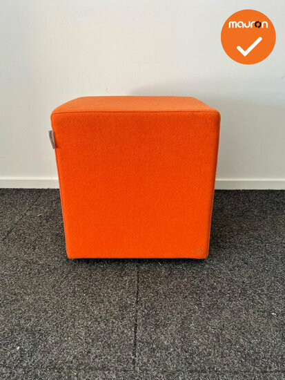 Rohde &amp; Grahl - Poef - met wielen - 45x45x45cm - Oranje