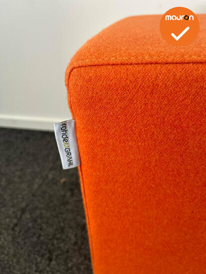 Rohde &amp; Grahl - Poef - met wielen - 45x45x45cm - Oranje