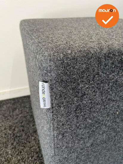 Rohde &amp; Grahl - Poef - met wielen - 45x45x45cm - Antraciet