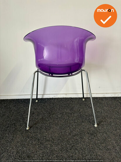 Design Vergaderstoel - Paars - Chrome onderstel