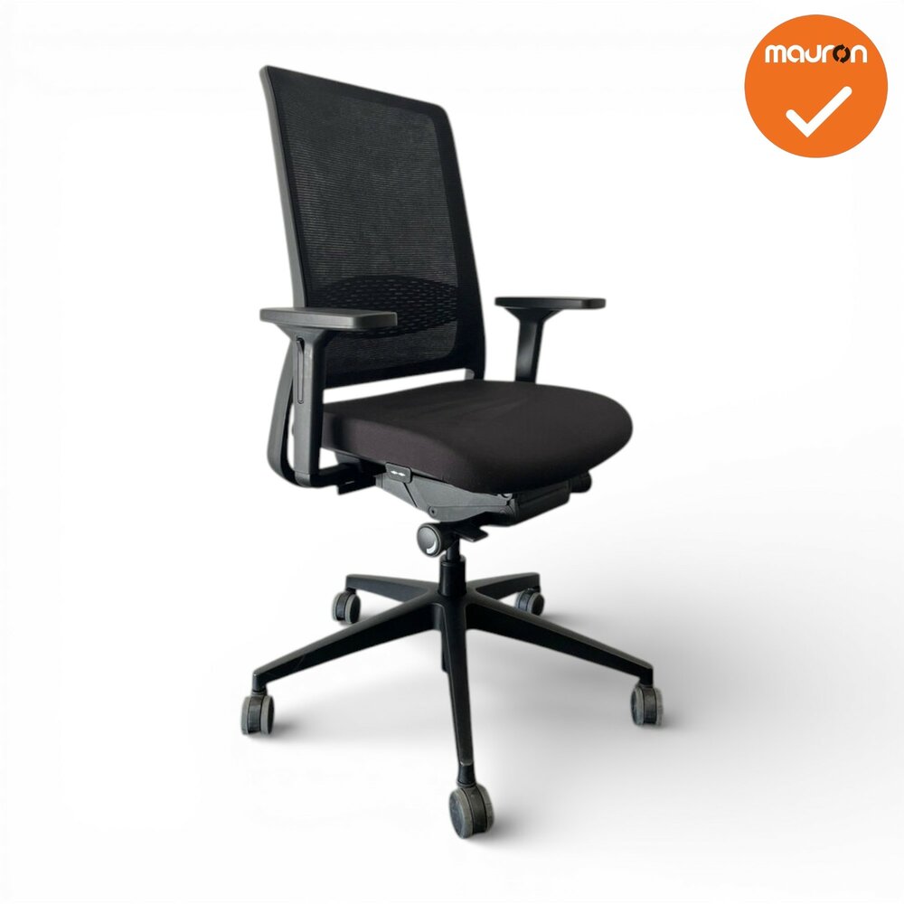 Gispen Zinn bureaustoel - Zwarte stoffering - Zwart voetkruis