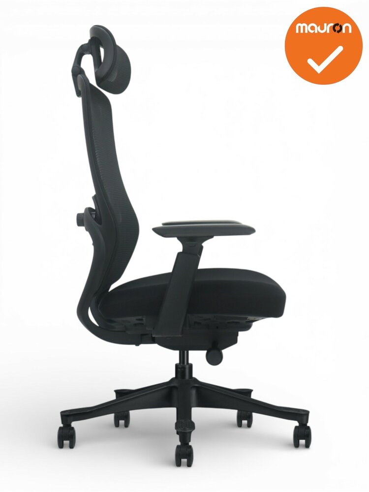 BUREAUSTOEL-FERRARA-ZWRT-STOFFERING