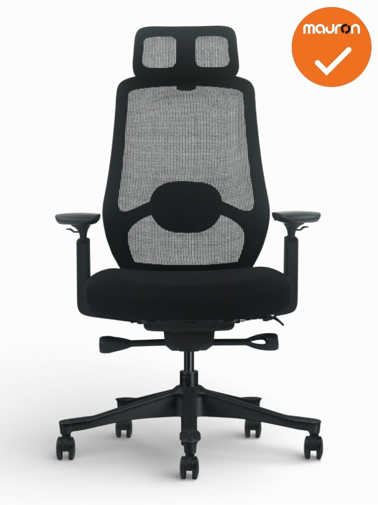 BUREAUSTOEL-FERRARA-ZWRT-STOFFERING