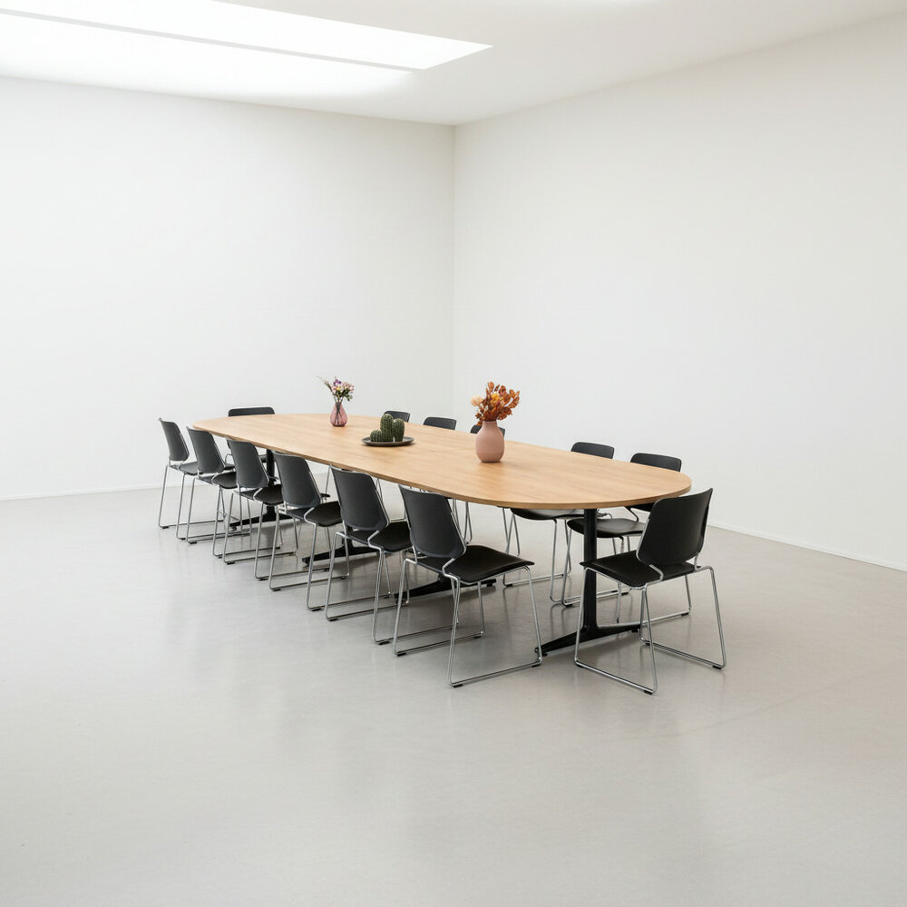 Ahrend vergadertafel - 515x120cm - Ovaal - bladkleur naar keuze