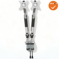 Monitorarm - Inclusief USB - Duo Deluxe - Zilvergrijs
