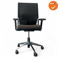 Haworth Comforto 59 - Bruine stoffering - gepolijst aluminium voetkruis